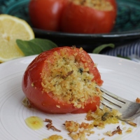 Stuffed tomatoes for #meatfreeMonday
